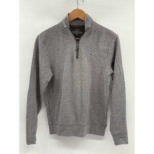 Vineyard Vines Sweater 1/4 Zip Men XS‎ Gray Pullover Long Sleeve